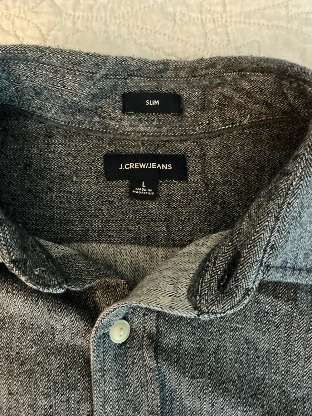 J. Crew Men’s Gray Heather Button-Down Shirt